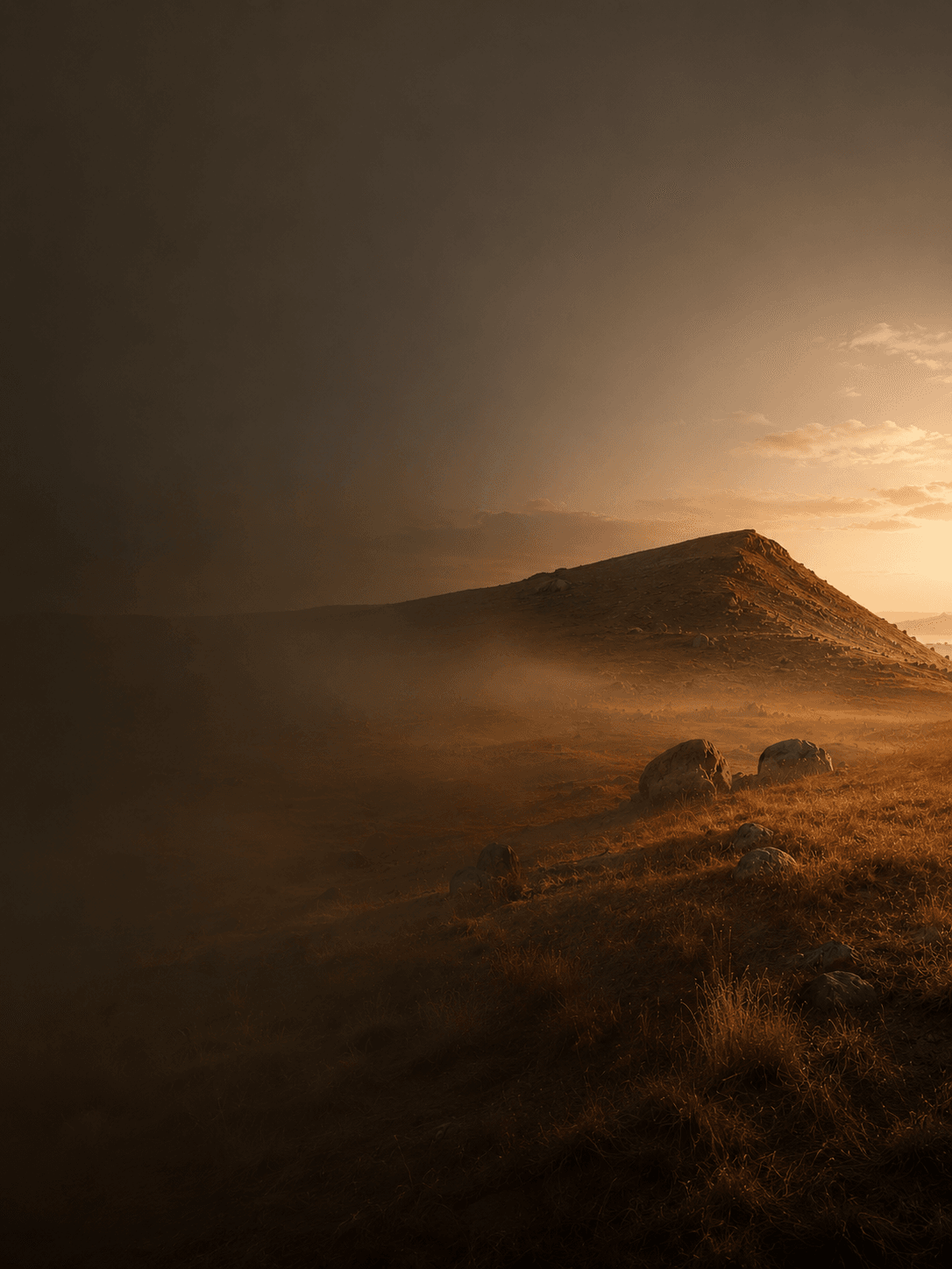 A warm earth-toned scene with natural texture, representing the Earth element, grounding, nourishment, stability, and patience.